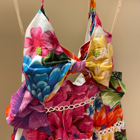 New Farm Rio Rainbow Chita Flower midi dress sz XL This dress is a show stopper! - Picture 11 of 15